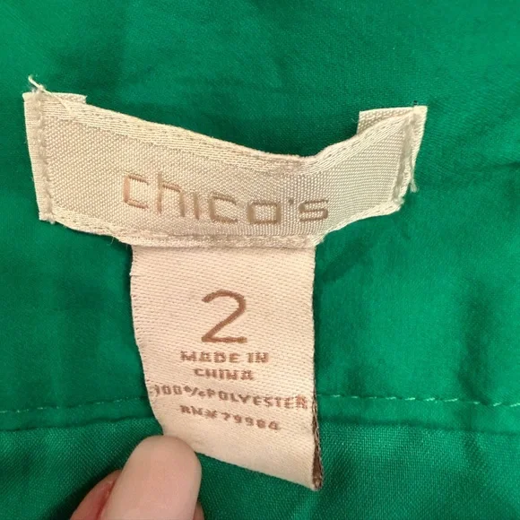 Chico's broomstick pleated green skirt - Picture 3 of 3